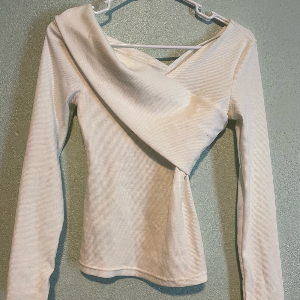 White off the shoulder long sleeve